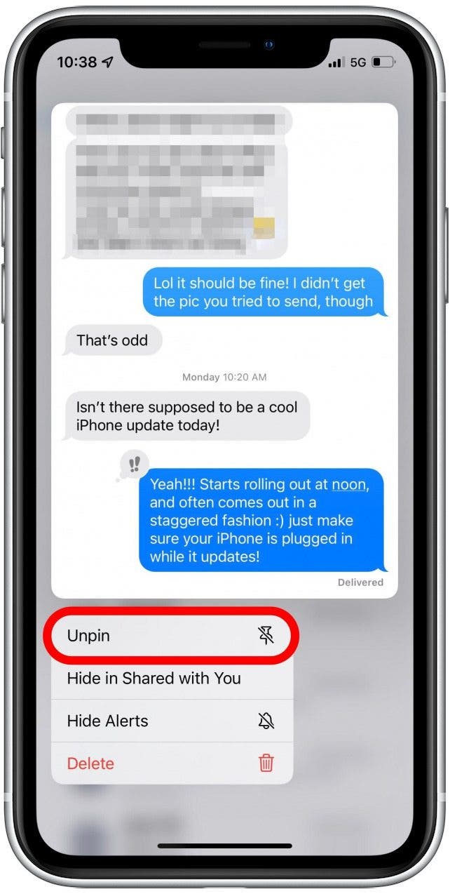 Anclar mensajes en la parte superior del iPhone