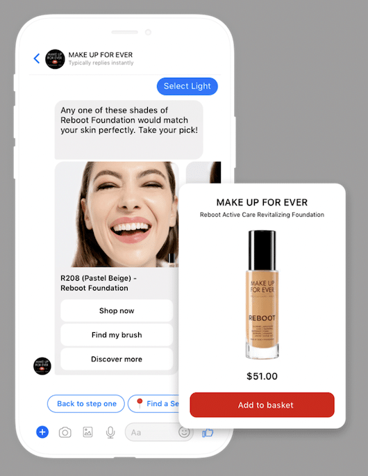 Base de recomendaciones personalizadas de productos de Makeup Forever