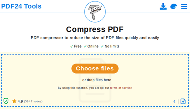 herramienta de compresión pdf24 pdf