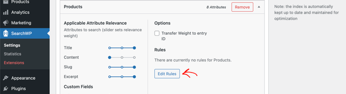 Haga clic en el botón 'Editar reglas'