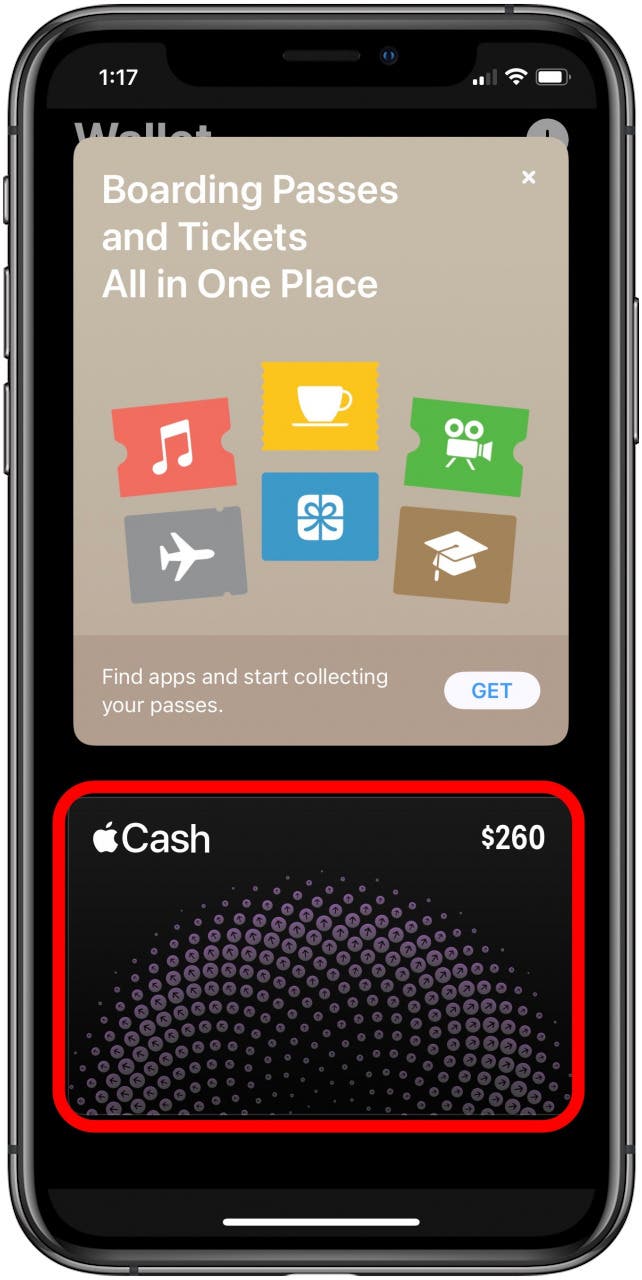 toca Apple Cash en la aplicación Wallet