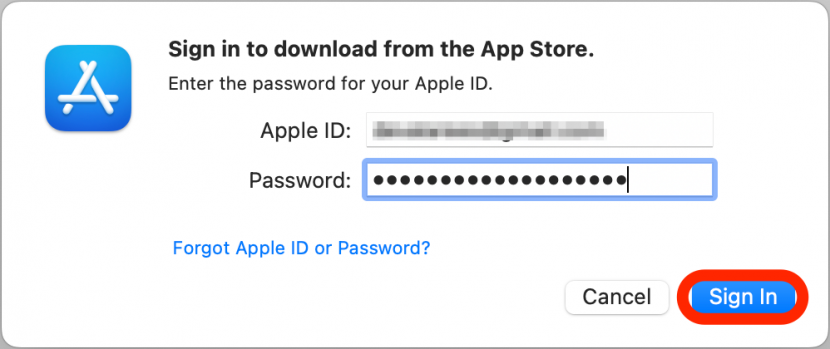 Si se le solicita, ingrese su ID de Apple y contraseña para iniciar sesión.