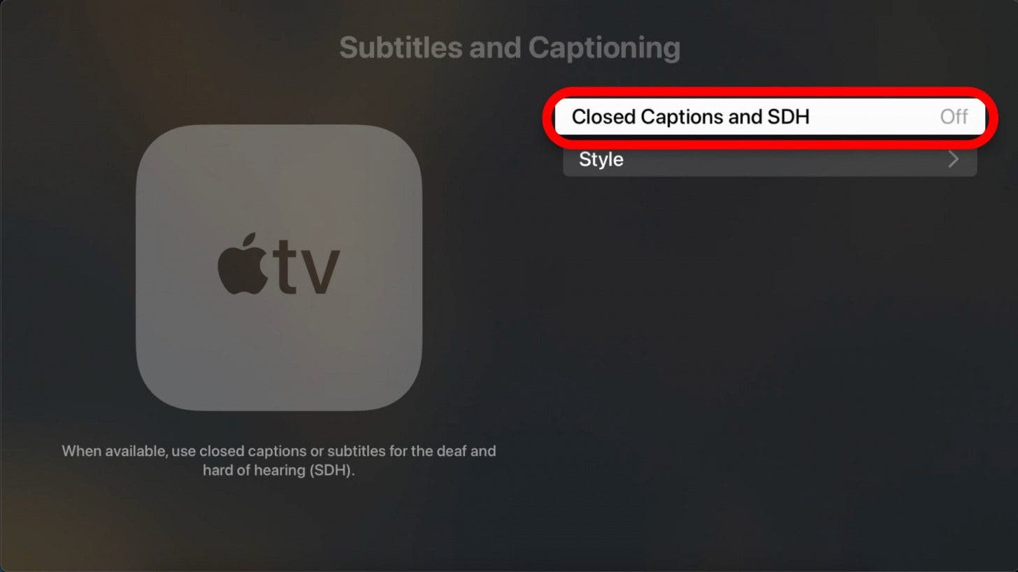 activar subtítulos automáticamente apple tv