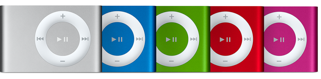 iPod Shuffle de segunda generación en varios colores nuevos
