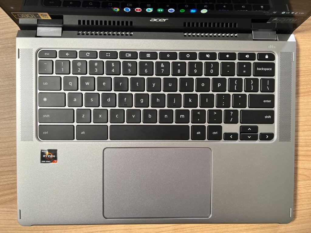 El teclado y el touchpad del Acer Chromebook Spin 514
