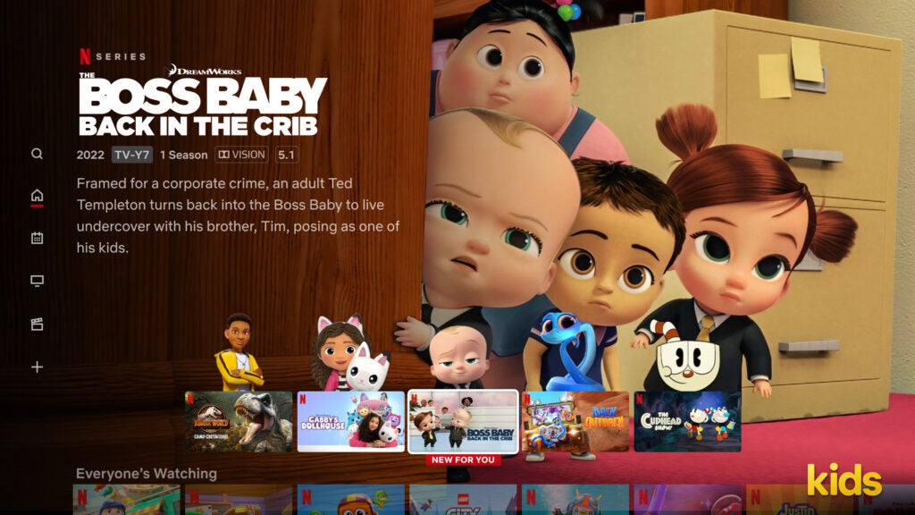 Caja de dominio para niños de Netflix