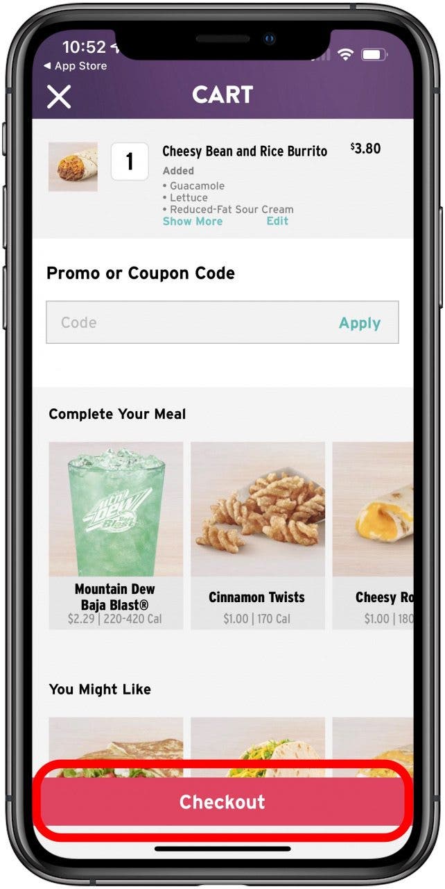 ¿Taco Bell acepta Apple Pay Tap Checkout?
