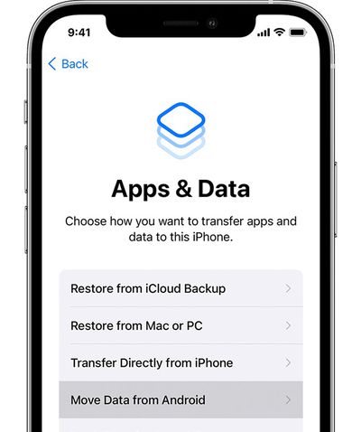 ios15 iphone12 pro configurar aplicaciones datos mover datos desde android ontap