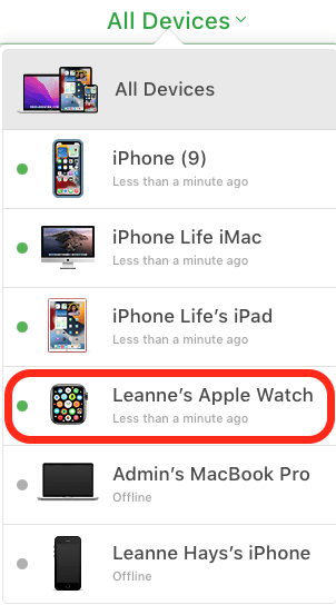 Cómo desconectar Apple Watch usando Find My