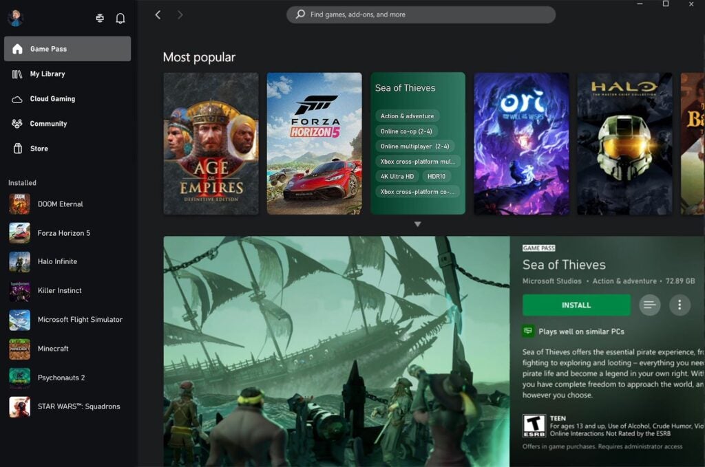 Actualización de la aplicación Xbox para PC