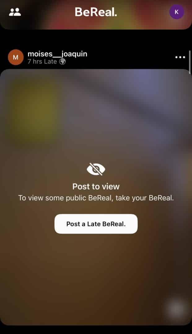 BeReal no te permite ver fotos sin publicar