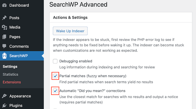 Habilitación de la búsqueda difusa en SearchWP