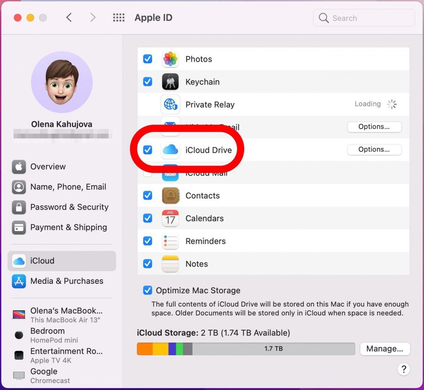 Haga clic para marcar la casilla - copia de seguridad macbook pro, copia de seguridad de la computadora en icloud