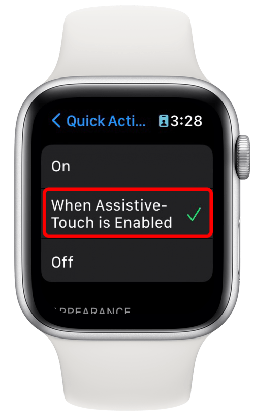 Seleccione On o When Assistive-Touch is Enabled según sus preferencias.