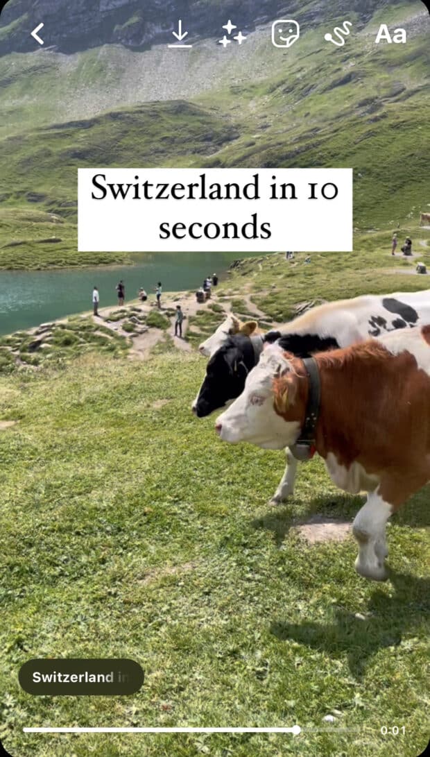 Ejemplo de carrete de Suiza en 10 segundos