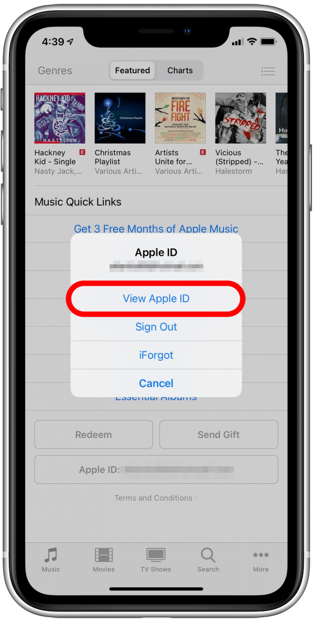 Toque Ver ID de Apple