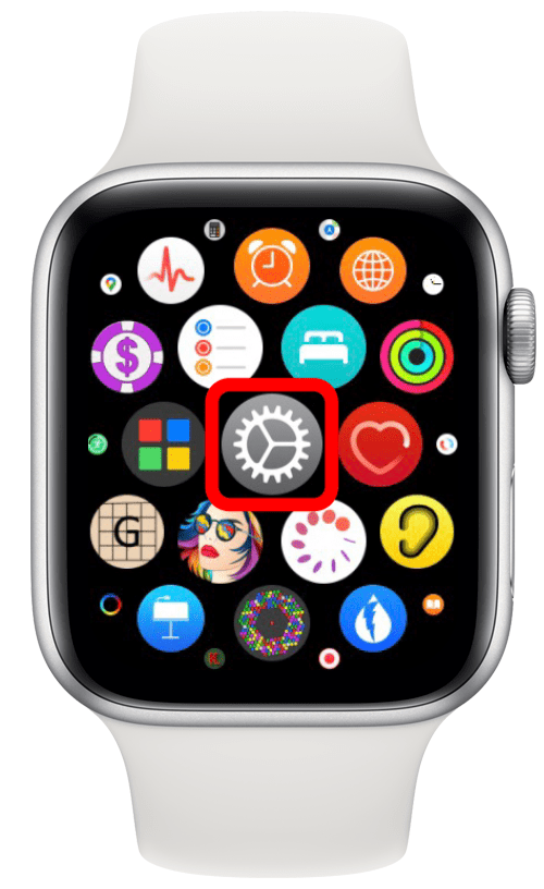 Configuración en la pantalla de inicio de Apple Watch