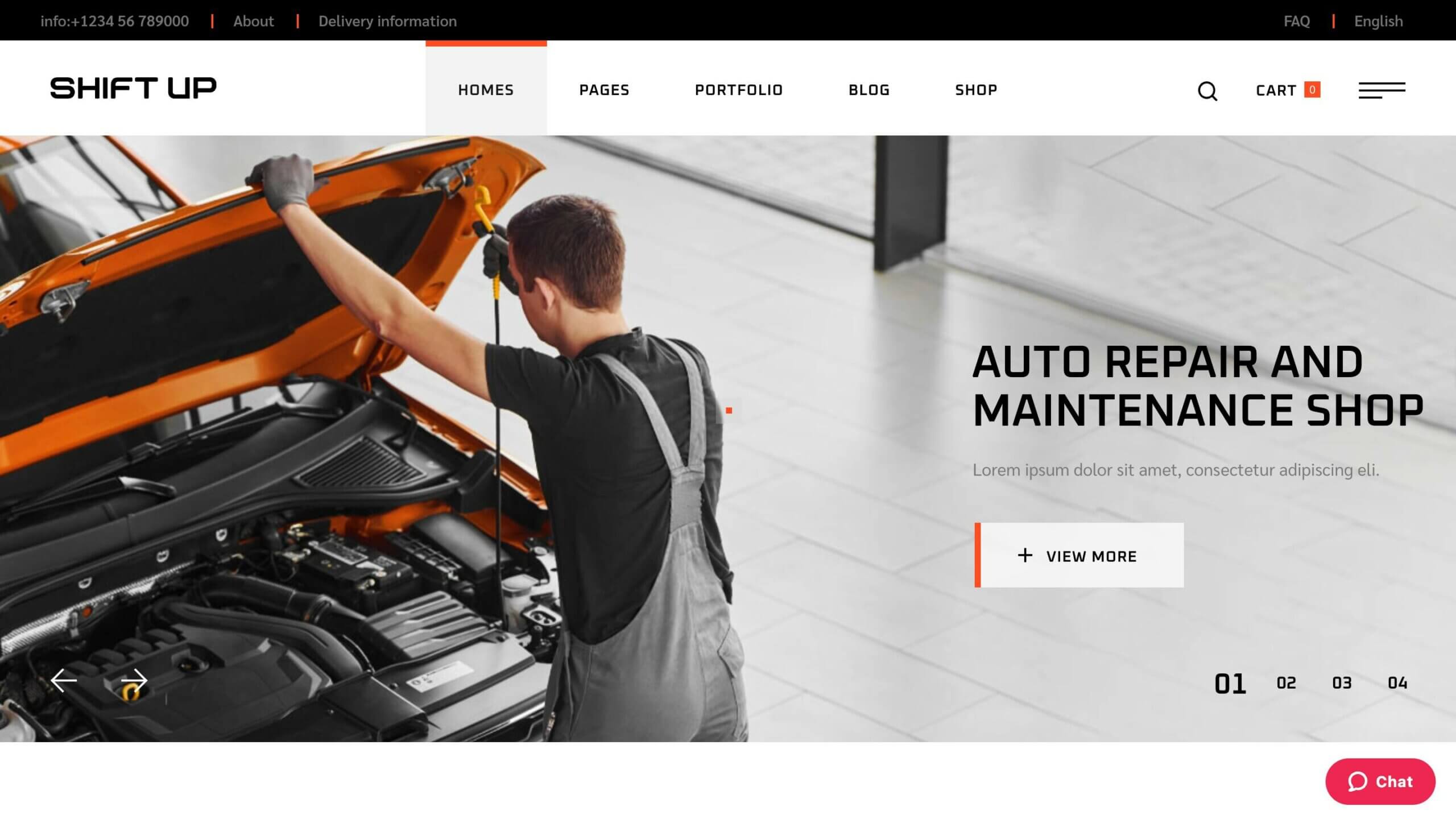 ShiftUp es uno de los mejores temas de WordPress para reparar automóviles