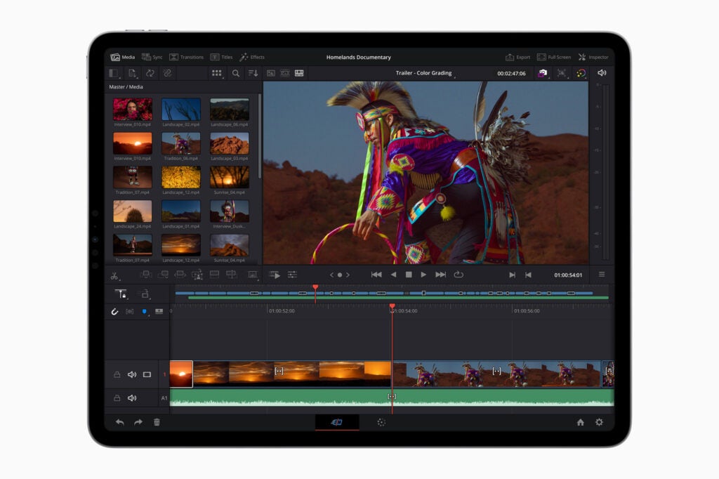 El Apple iPad Pro M2 (2022) ejecutando una aplicación creativa. 