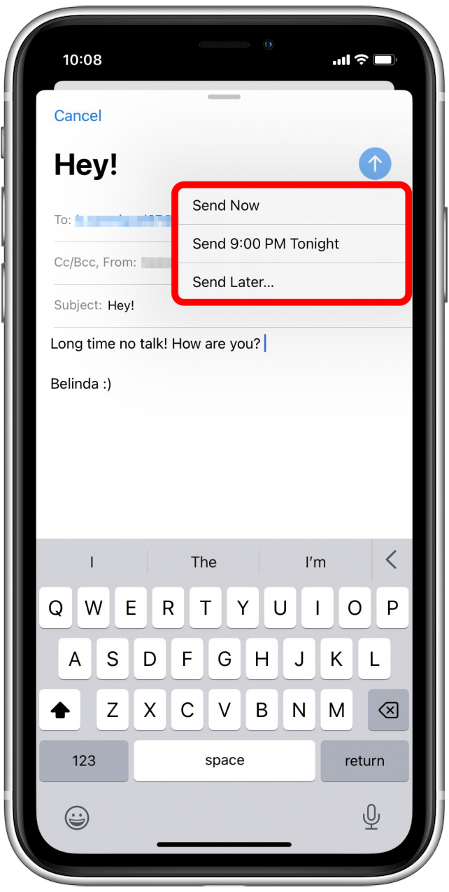 Cómo enviar un correo electrónico en Apple Mail: enviar ahora, enviar a las 9:00 p. m. esta noche, enviar más tarde...