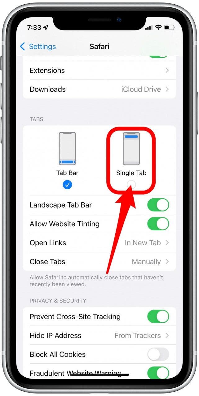 ¿Puedo volver a cambiar Safari al diseño antiguo en iPhone?