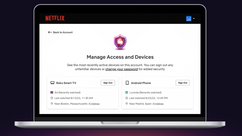 Netflix gestiona el acceso