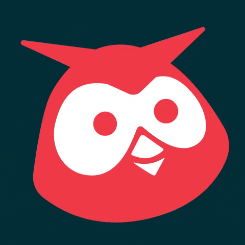 GIF de Owly de Themelocal guiñando un ojo