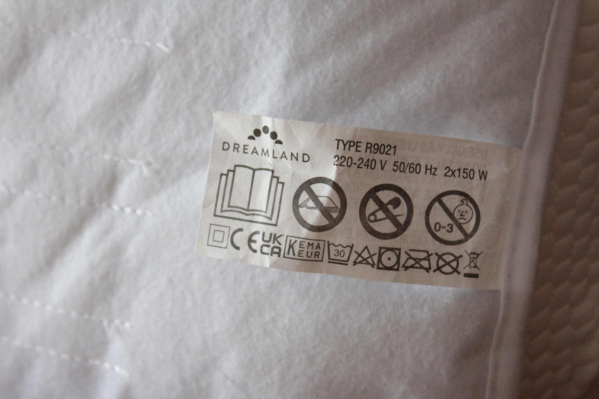Instrucciones de lavado del calentador de colchón Dreamland Scandi Sherpa