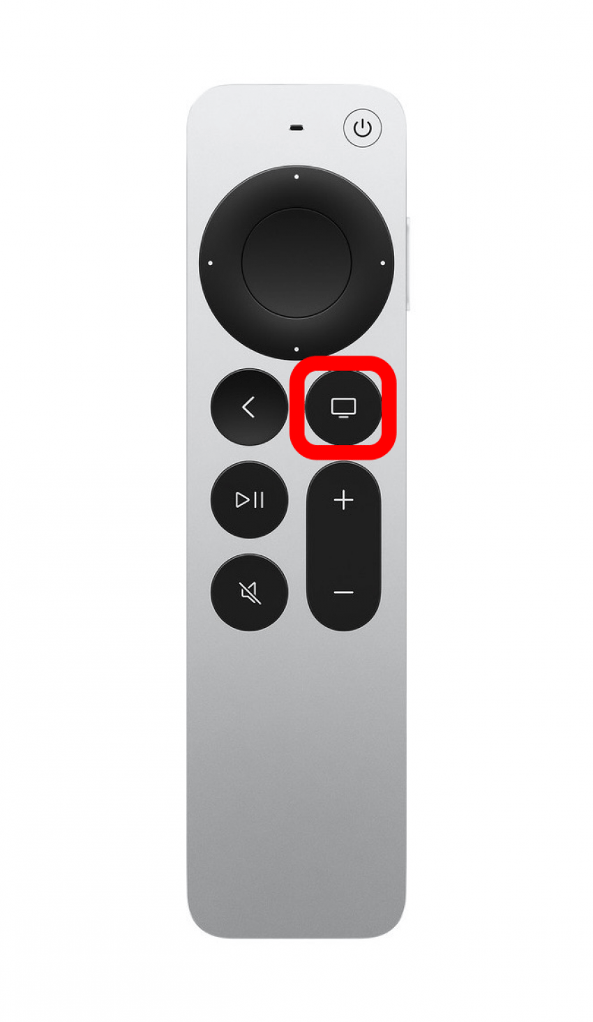 Mantén presionado el botón TV en tu control remoto Siri.