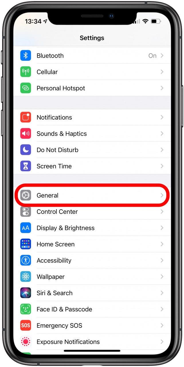Finalmente, asegúrese de que su iPhone esté actualizado volviendo a Configuración y tocando General.