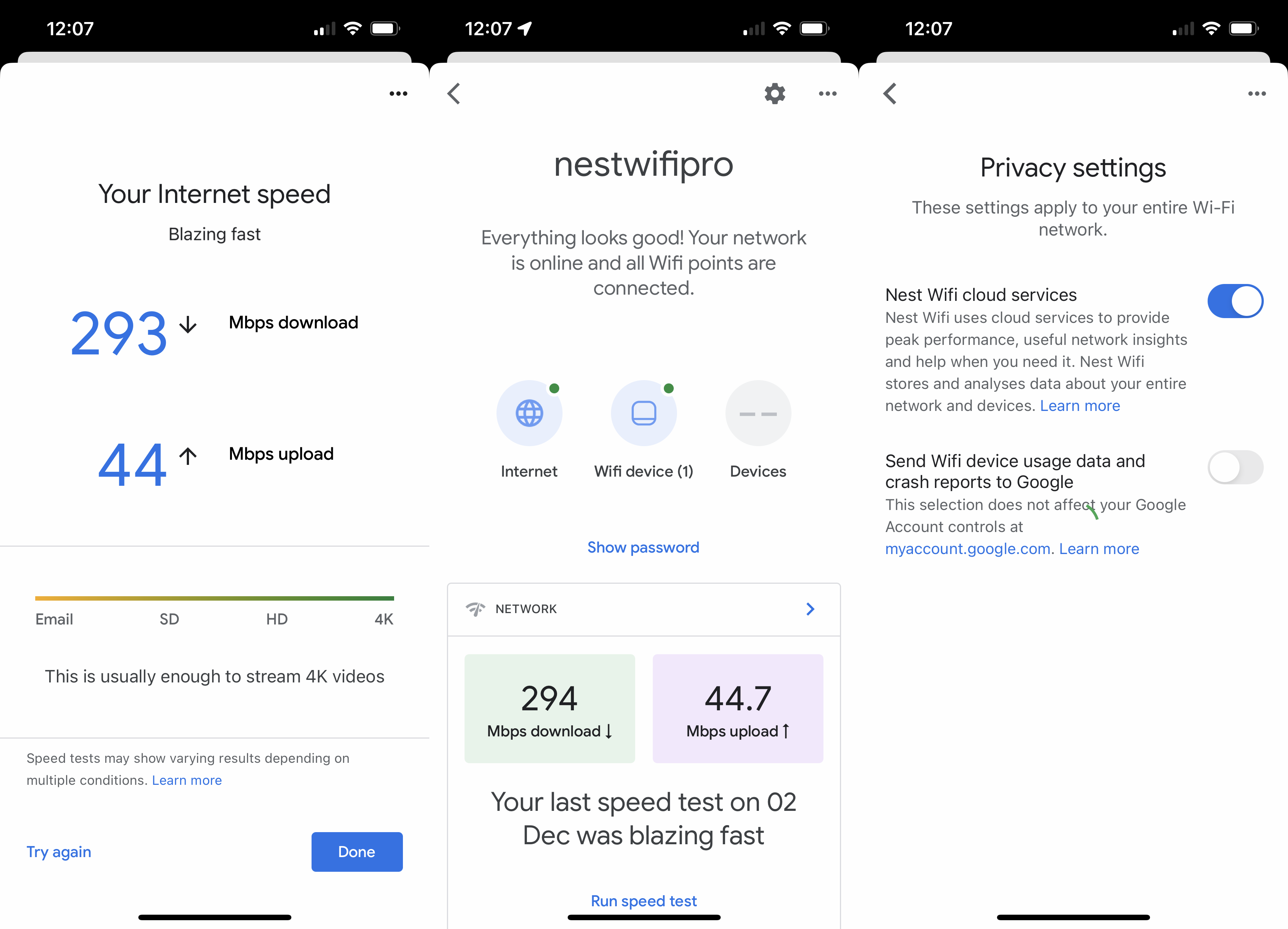 Aplicación principal Google Nest Wifi Pro