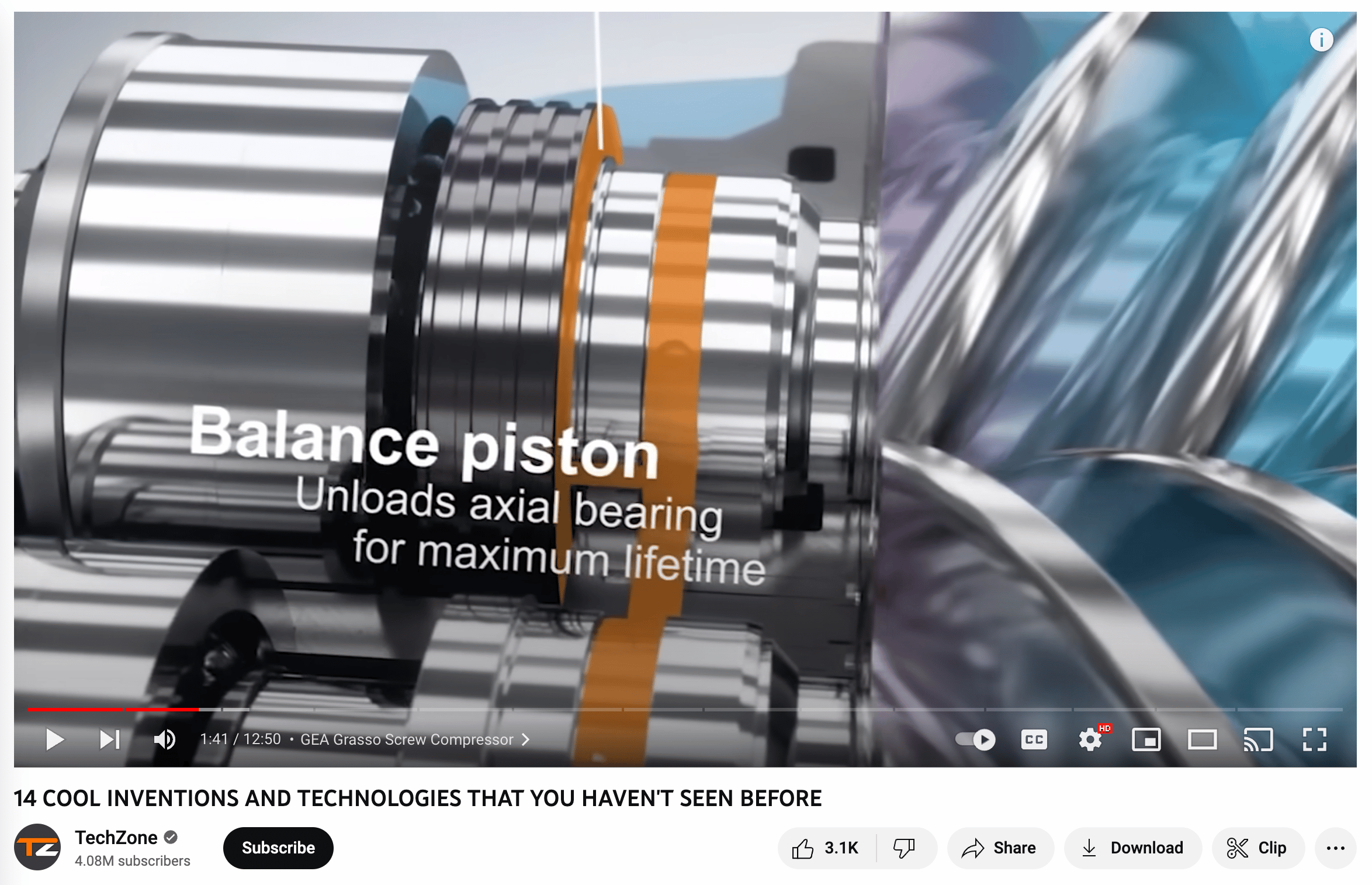 video de revisión de tecnología de zona tecnológica que muestra el pistón de equilibrio