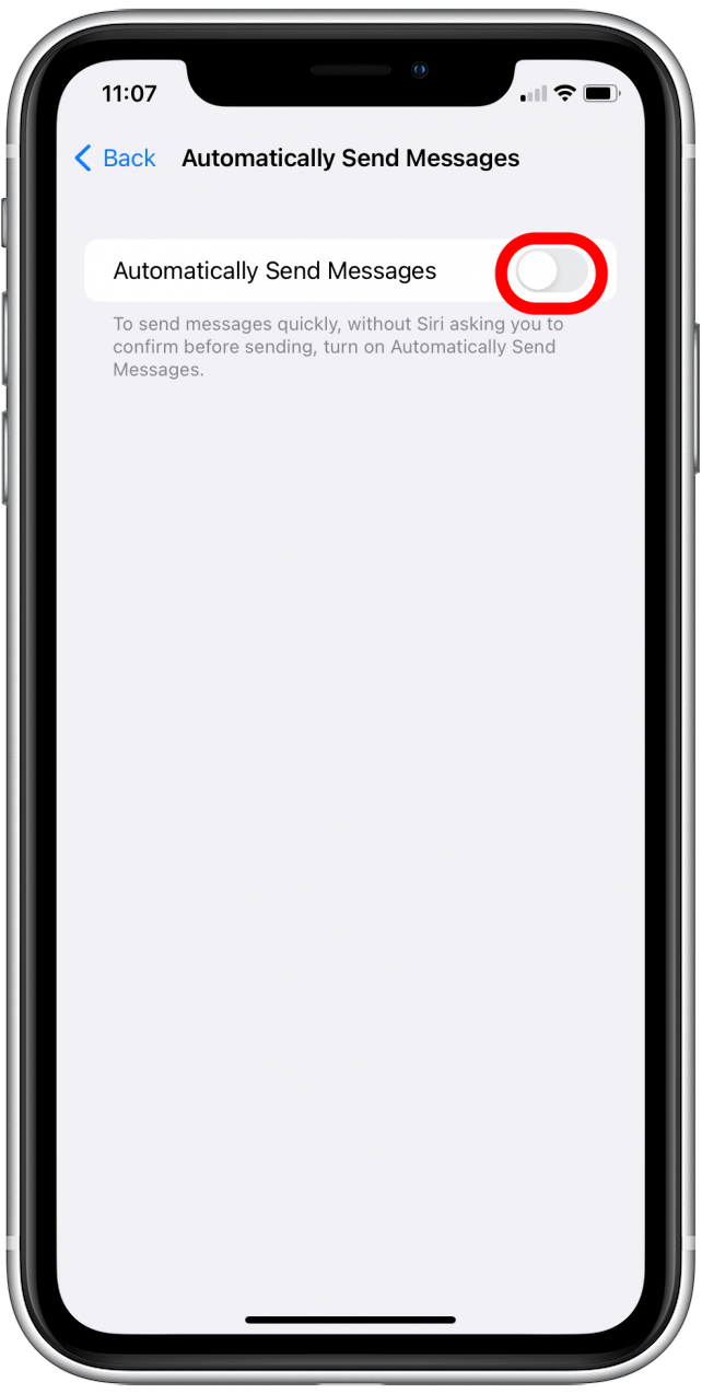 Toque para activar Enviar mensajes automáticamente.