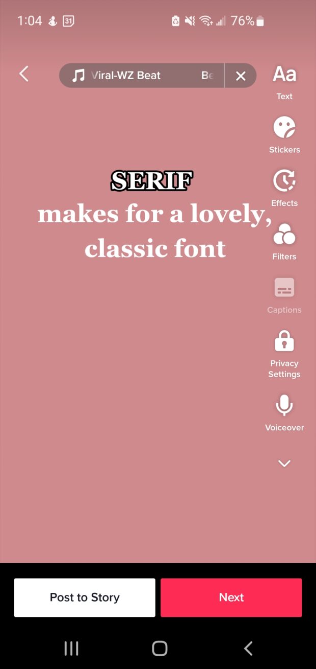 serif lo convierte en una fuente clásica encantadora