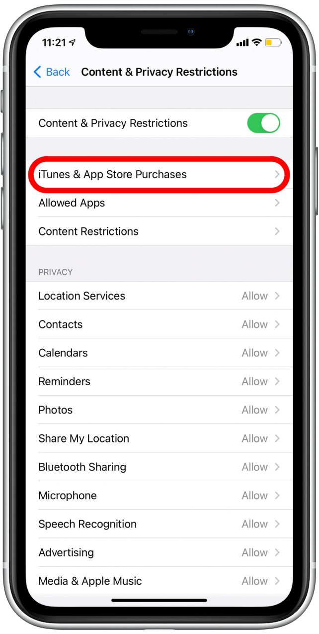 Toque Compras en iTunes y App Store