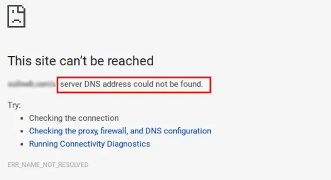 Vista previa del servidor DNS que no responde error