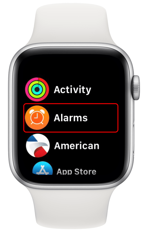 En su Apple Watch, toque Alarmas.