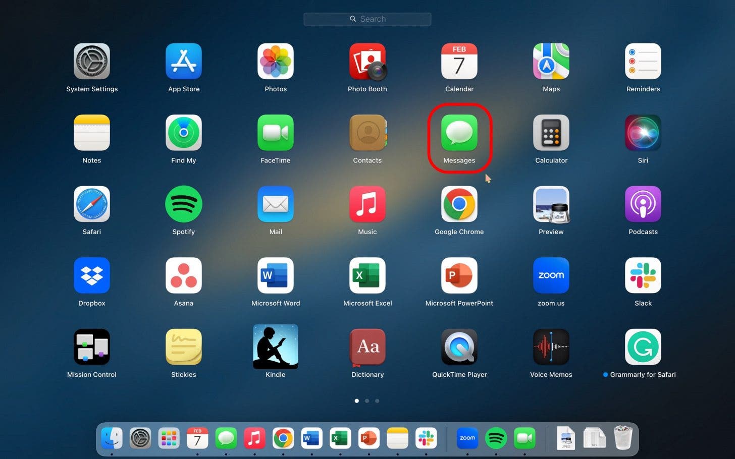 En tu Mac, abre la aplicación Mensajes.