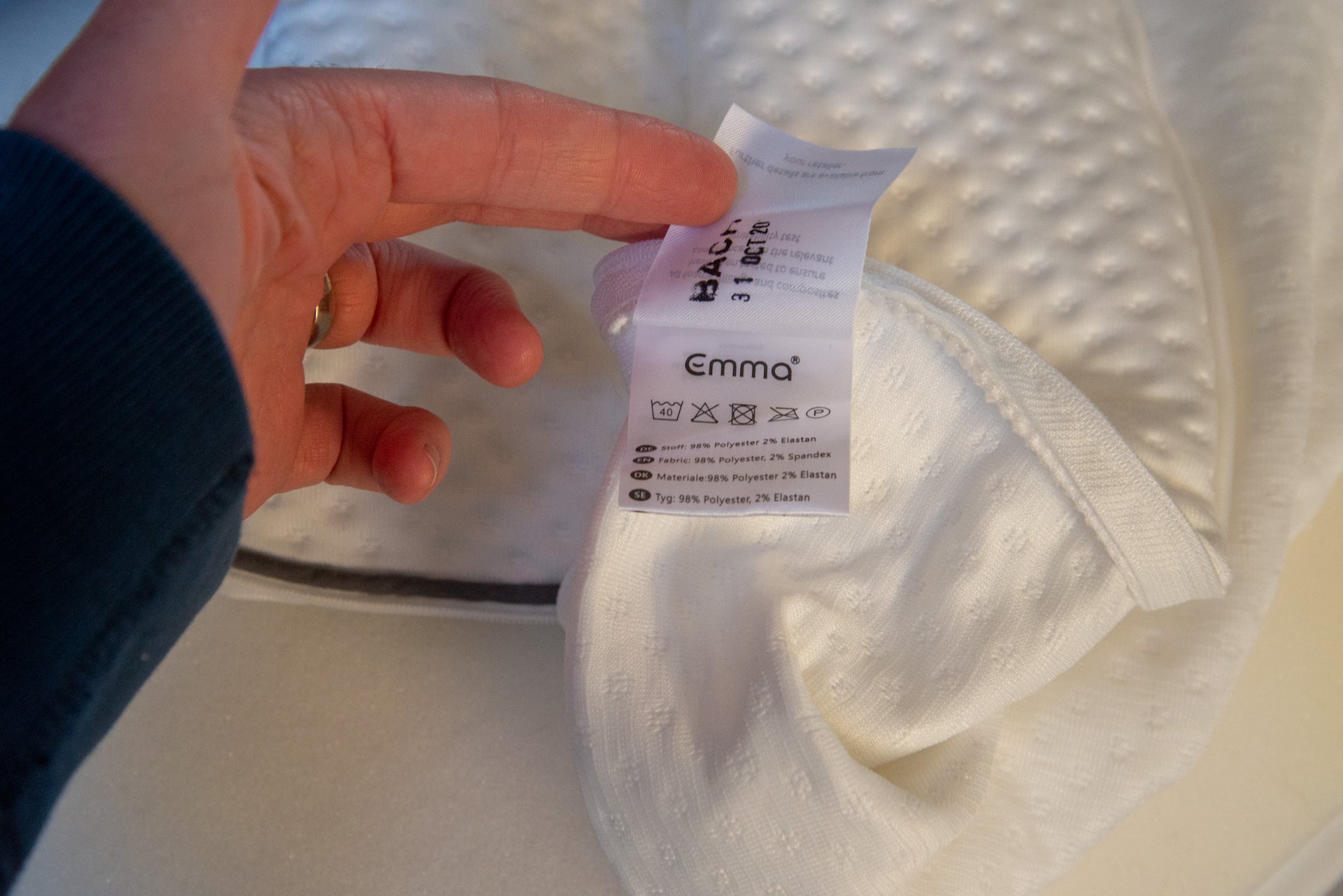 Instrucciones de lavado de la almohada Emma Original
