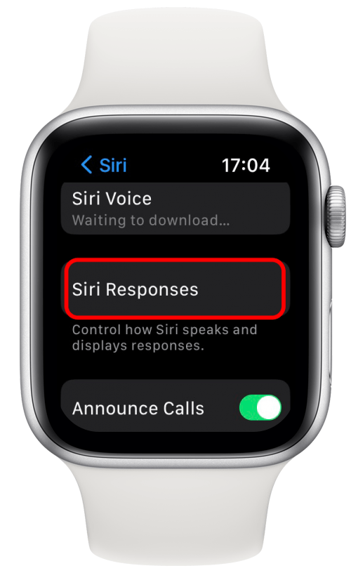 A continuación, toca Respuestas de Siri.