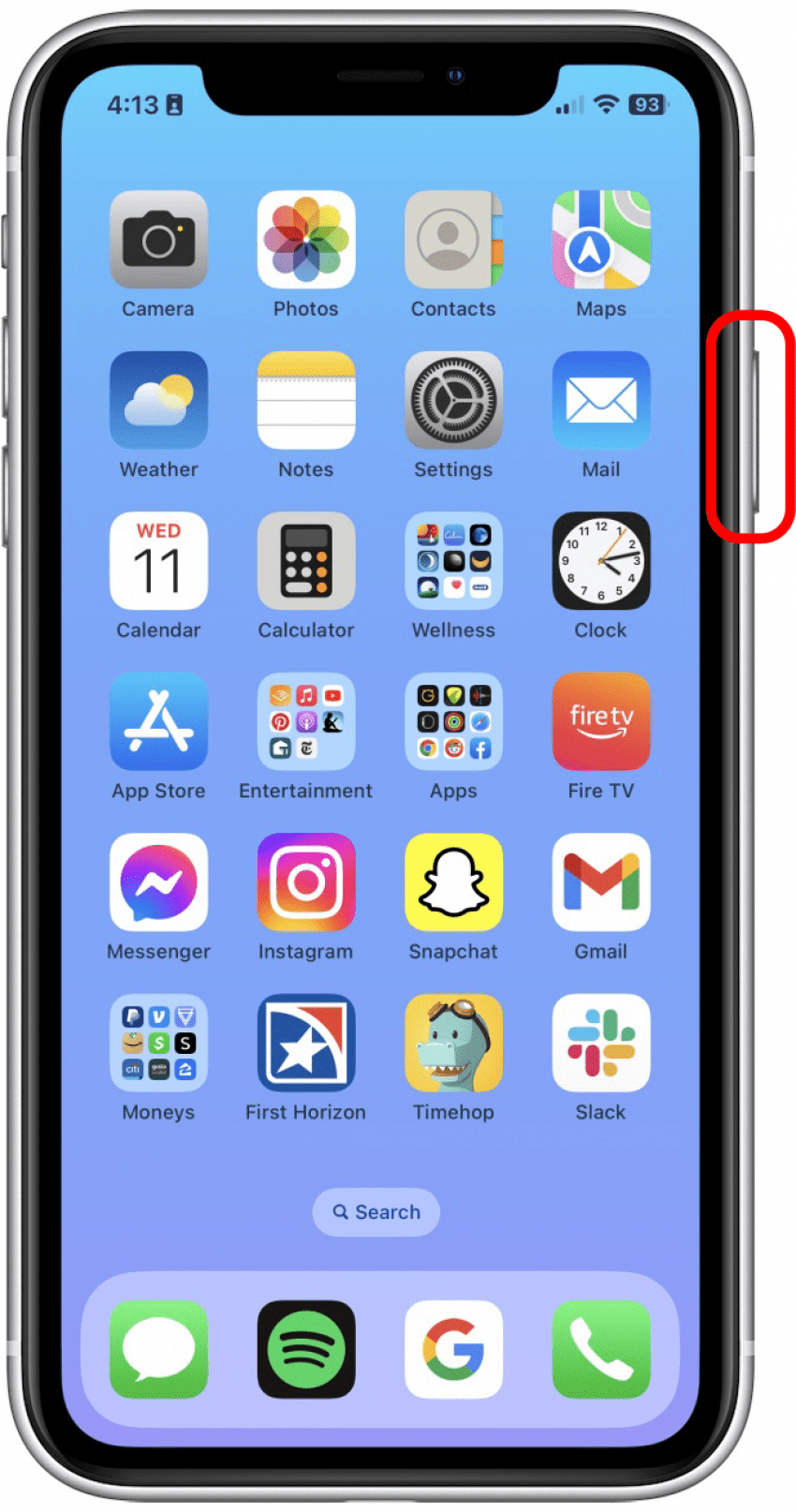 Mantenga presionado el botón de bloqueo hasta que aparezca el logotipo de Apple. 