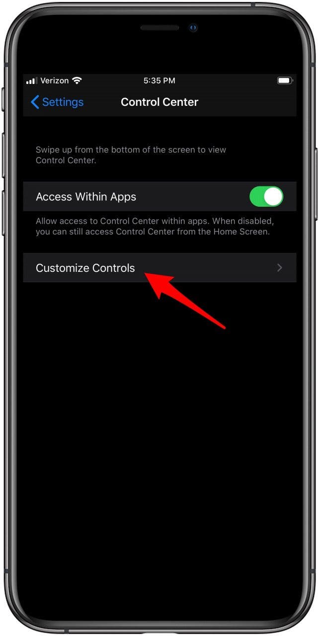 personalizar las aplicaciones del centro de control de iPhone