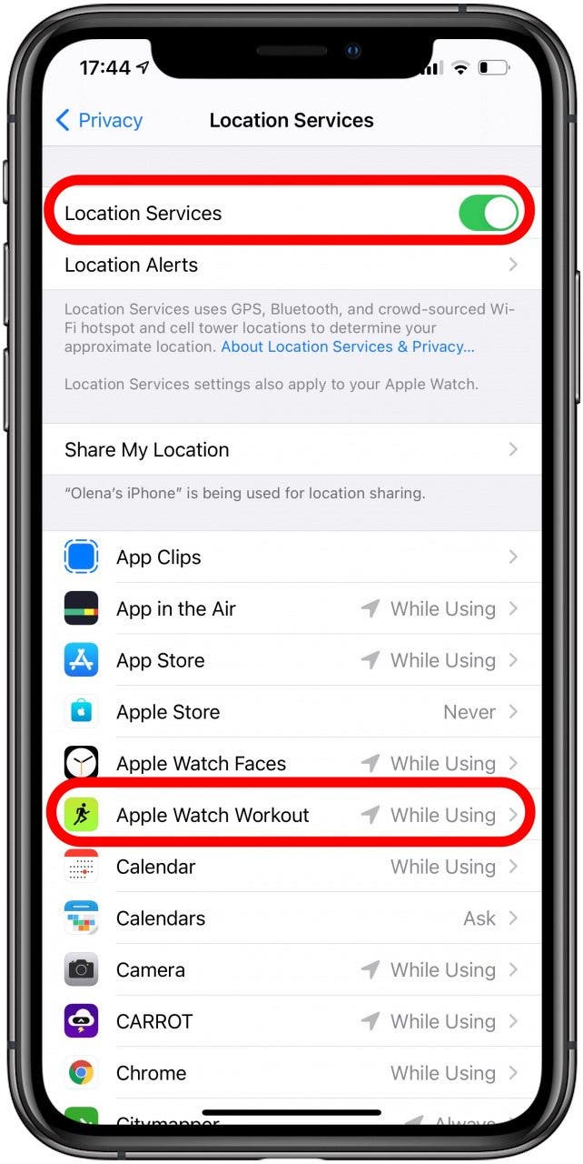 Verifique su configuración para asegurarse de que su Apple Watch esté rastreando el ejercicio correctamente
