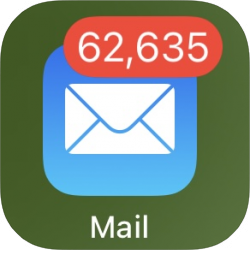 Insignia de notificación de la aplicación de correo