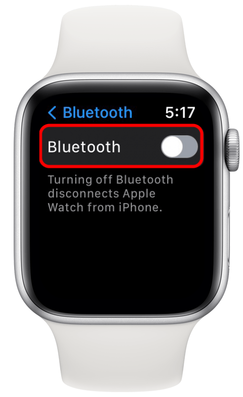 Desplácese hacia abajo y toque el interruptor junto a Bluetooth para que se vuelva gris.
