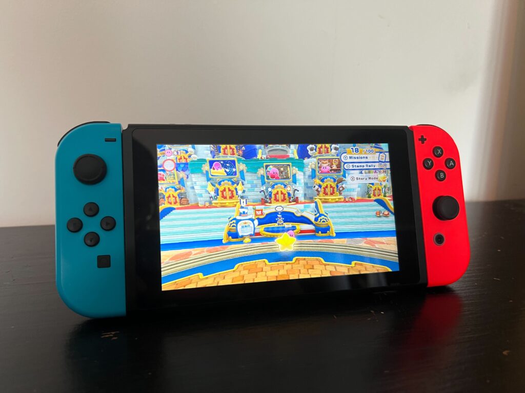 Kirby en el interruptor de Nintendo