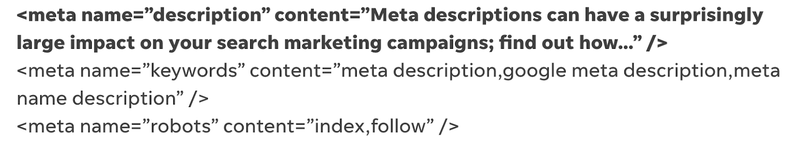 Ejemplo de meta descripción en HTML