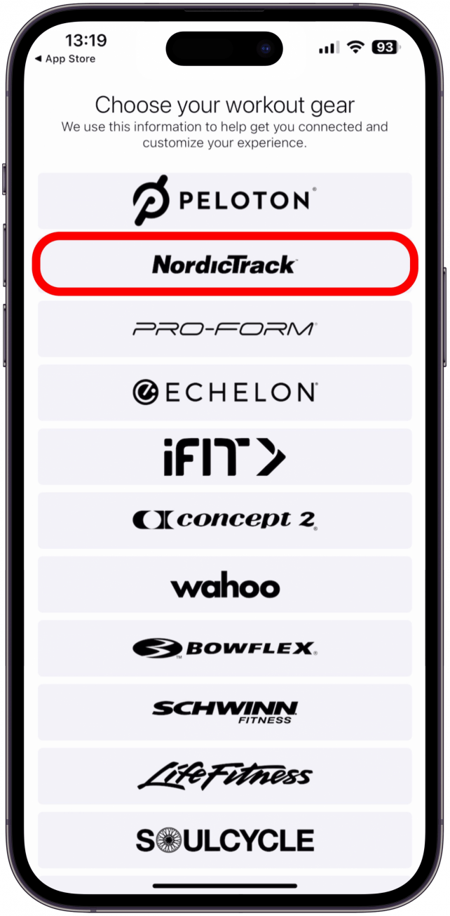 seleccione NordicTrack aquí.