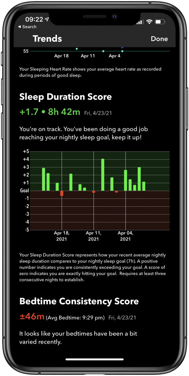 Aplicación Sleep ++ para el seguimiento del sueño.