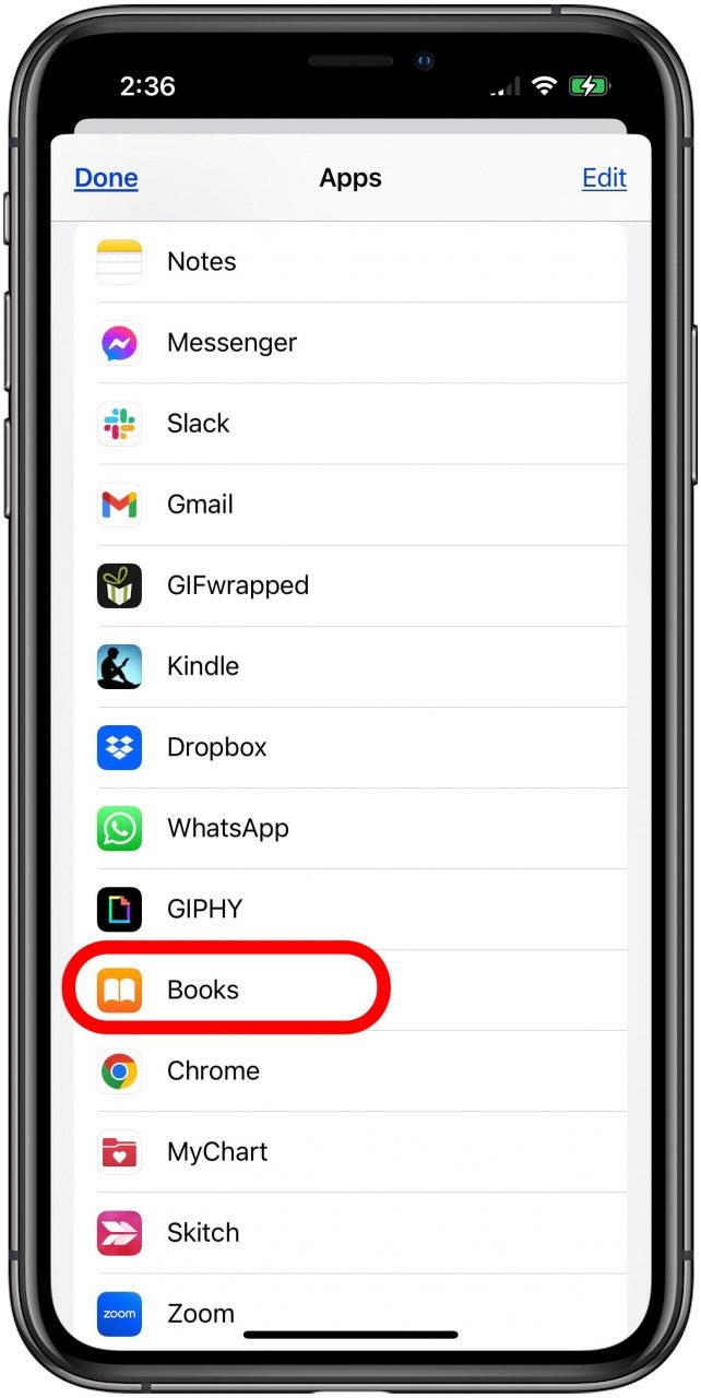 toque libros para crear pdf en iphone
